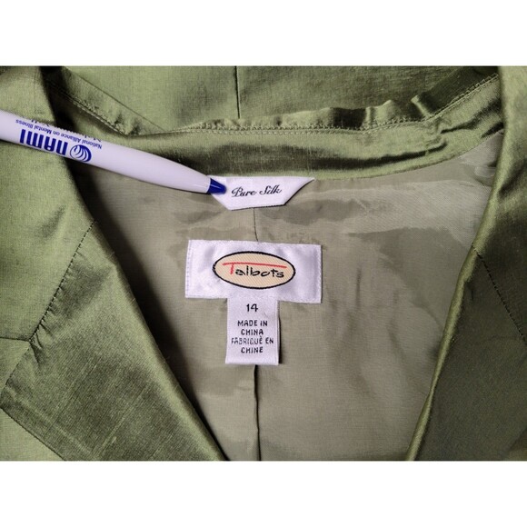 Talbots Womens Green Silk Pant Suit 14/16 - Picture 11 of 14